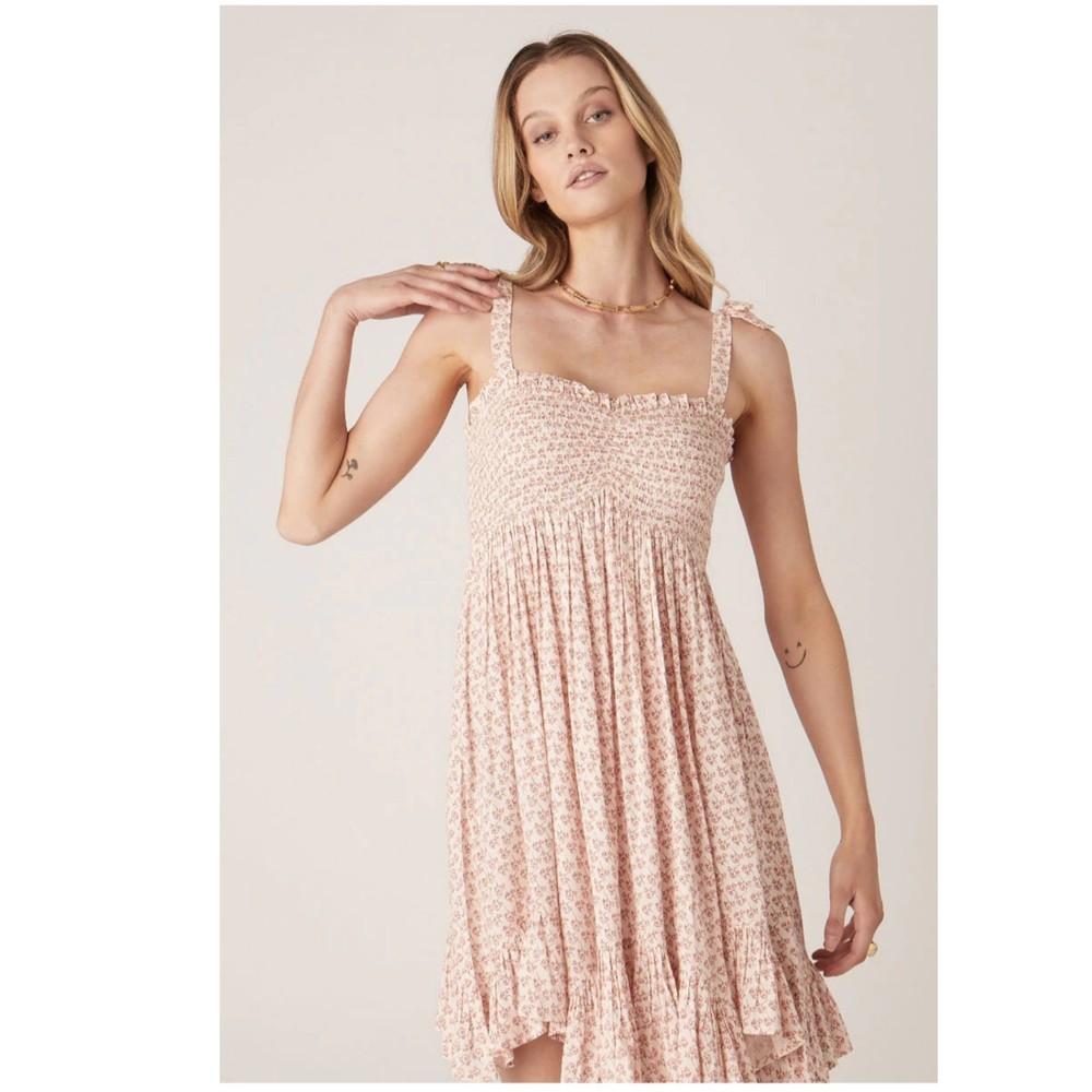 Patrons of Peace Light Pink Floral Carmel Dress NWOT